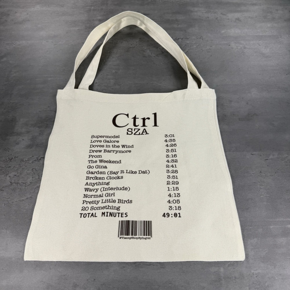 SZA‎ Ctrl Tote Bag Concert Tour Merch Bag Canvas Beige Cream Off White Black